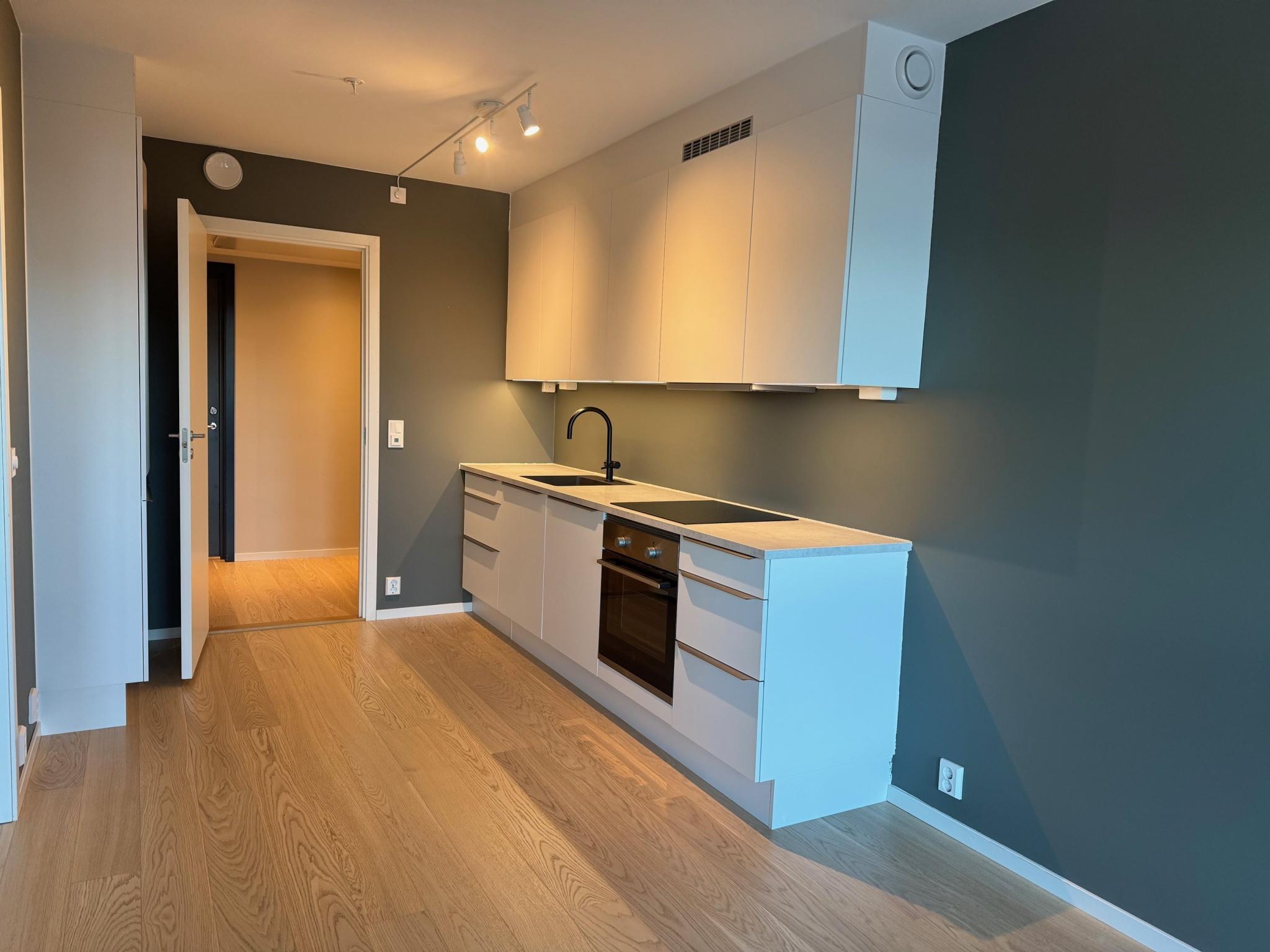 Nymalte vegger i hele leiligheten.